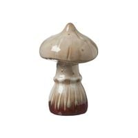 FIGURKA GRZYB Z PORCELANY BEŻOWY BRĄZOWY DEKORACJA OZDOBNA do domu ogrodu