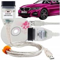 INTERFEJS DIAGNOSTYCZNY KABEL K+DCAN INPA ISTA OBD2 DO SAMOCHODU BMW PŁYTA