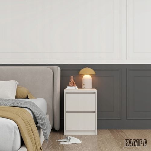 Praktyczna Szafka Nocna KASZMIR 2 szuflady stolik nocny loft na Arena.pl