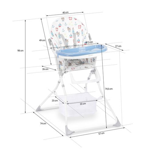 Krzesełko do karmienia Eldo biało-niebieski na Arena.pl