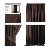 CURT/AH/VELVET/PLEAT/D.BROWN/140X270/1PC