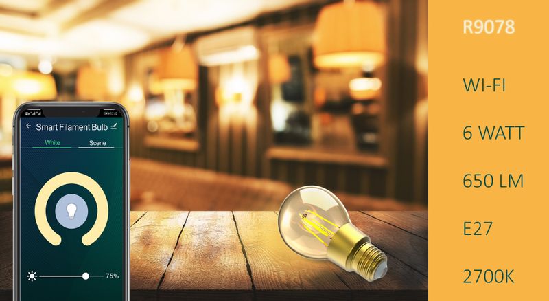 Woox R9078 Smart Żarówka Retro WiFi LED 6W E27 Filamentowa zdjęcie 6