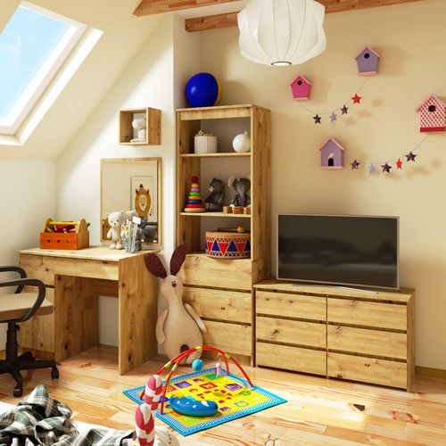 Komoda do salonu CL 100 cm 6 szuflad mała - dąb artisan na Arena.pl