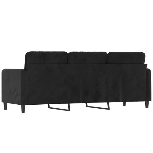 Sofa 3-osobowa, czarny, 180 cm, tapicerowana aksamitem na Arena.pl