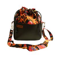 Torebka Sakiewka Czarna z Motywem Paisley – Handmade