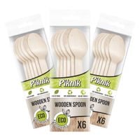 piknikowe łyżki drewniane 6szt