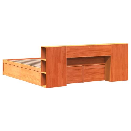 Łóżko bez materaca, woskowy brąz, 200x200 cm, drewno sosnowe na Arena.pl