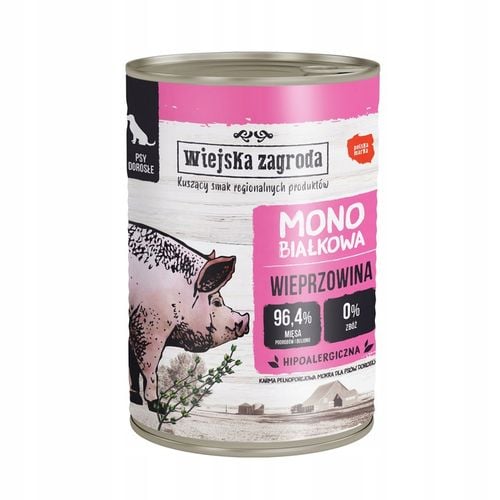 Wiejska Zagroda Karma mokra dla psa Monobiałkowa MIX SMAKÓW 12x 400g na Arena.pl