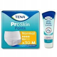 ZESTAW TENA PANTS NORMAL majtki wciągane chłonne M 30szt LOTION ciała 20ml