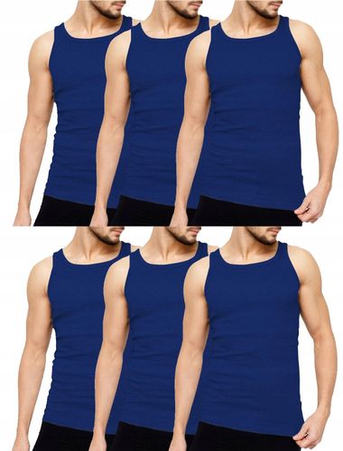 PODKOSZULKA KOSZULKA MĘSKA 100% BAWEŁNA GŁADKA OKRĄGŁY ZESTAW 6-SZT - XL na Arena.pl