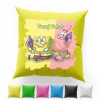 POSZEWKA Z NADRUKIEM BAWEŁNIANA 40x40CM - SPONGEBOB BAJKA PATRYK SKALMAR