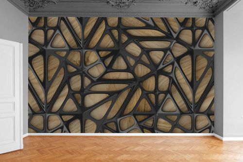 Fototapeta DESKI DREWNIANE CZARNE LINIE 200x130 na Arena.pl