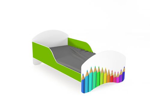 Łóżko dziecięce LEO2 160x80 biało-limonkowe na Arena.pl