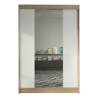 SZAFA PRZESUWNA Lino II z lustrem 120cm garderoba - SONOMA/BIAŁY
