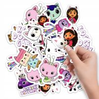 NAKLEJKI NA ZESZYT NALEPKA Z POSTACIAMI KOCI DOMEK GABI WZORY 10SZT