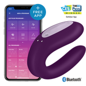 wibrator dla par double joy violet with app satisfyer
