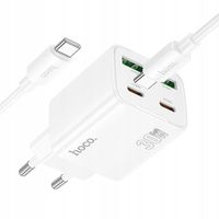 Biała ładowarka cztery porty USB-C 30W Hoco do iPhone 17 Pro