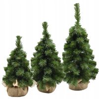 Zestaw 3 małych choinek sztucznych zielonych jodła