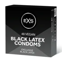 exs black latex 48 szt. prezerwatywy anatom. czarne, lateksowe