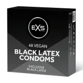 exs black latex 48 szt. prezerwatywy anatom. czarne, lateksowe