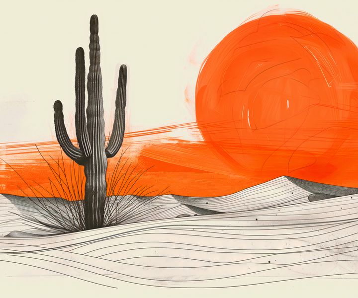 Plakat 60x50cm Kaktus Saguaro zdjęcie 1