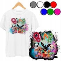 KOSZULKA DZIECIĘCA T-SHIRT Z NADRUKIEM - KRÓLIK KOLORY - XS 110-116