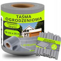 TAŚMA OGRODZENIOWA JASNOSZARA RAL 7040 19x35m OSŁONA NA OGRODZENIE PANELOWE