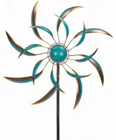 DEKORACJA OGRODOWA wiatrowa WIATRAK błękitny 160cm