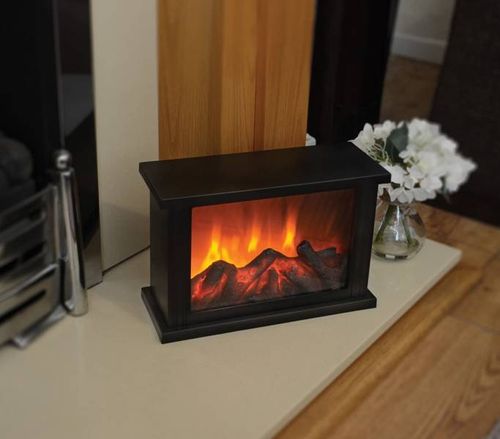 KOMINEK LED LAMPION Z OGNIEM RUCHOMY PŁOMIEŃ ELEKTRYCZNY DEKORACJA ŚWIĘTA na Arena.pl