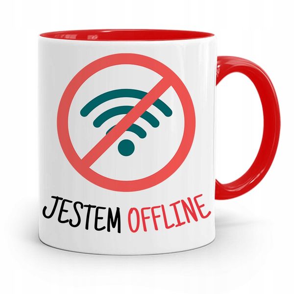 Kubek Czerwony Informatyka Programisty Offline Z Nadrukiem Ze Zdjęciem zdjęcie 1