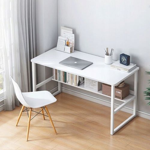 BIURKO KOMPUTEROWE STOLIK LOFT BIAŁE MŁODZIEŻOWE Z PÓŁKĄ NOWOCZESNE na Arena.pl