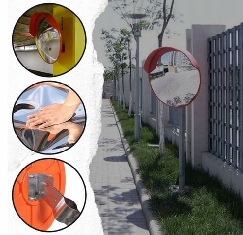 NIETŁUKĄCE LUSTRO WYJAZDOWE DROGOWE MAGAZYNOWE 60CM SFERYCZNE u-18a UCHWYT na Arena.pl