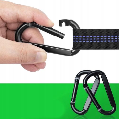 PASY DO MOCOWANIA HAMAKA, 2 SZTUKI, PASY Z 2 KARABIŃCZYKAMI, NA KEMPING na Arena.pl