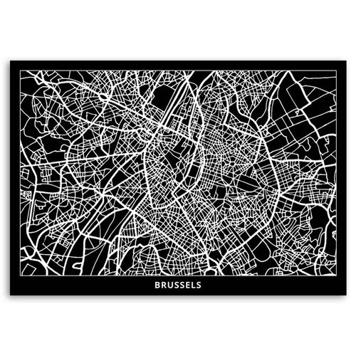 OBRAZ NA PŁÓTNIE Bruksela Plan Miasta 120x80 na Arena.pl