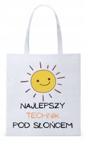 Torba Biała Eco Shopper Dla Technika Prezent Z Nadrukiem Ze Zdjęciem