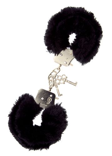 kajdanki-metal handcuff with plush black na Arena.pl