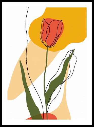 Plakat 42x59,4cm Przerysowany Tulipan na Arena.pl