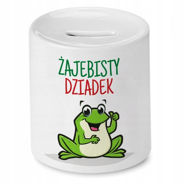 Skarbonka Dzień Dziadka Żajebisty Dziadek Prezent Z Nadrukiem Ze Zdjęciem zdjęcie 1