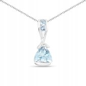SREBRNY WISIOREK NATURALNY TOPAZ NIEBIESKI