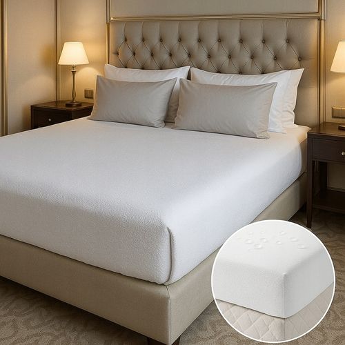 PRZEŚCIERADŁO Z GUMKĄ WODOODPORNE Z BAWEŁNĄ OEKO-TEX GRUBE BIAŁE na Arena.pl