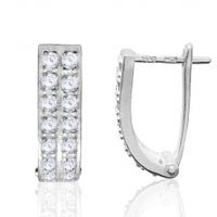 SREBRNE KOLCZYKI Z CYRKONIAMI NA ZAPIĘCIA ANGIELSKIE SREBRO PRÓBY 925