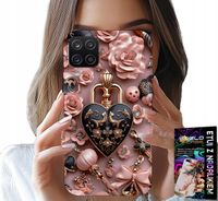 ETUI DO SAMSUNG GALAXY A22 5G - KOBIECE WZORY KŁÓDKA SERCE CASE + SZKŁO
