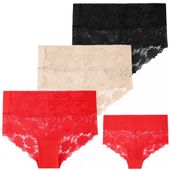 Majtki Figi Damskie Koronkowe Bikini Seksowne Wysoki Stan 3-szt. MORAJ XXL