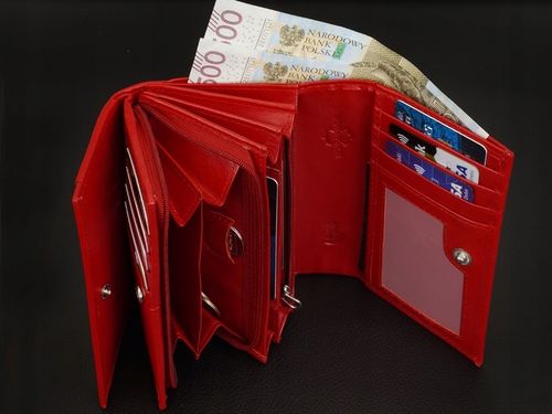 KOCHMANSKI portfel damski skórzany średni zapinany super pojemny czerwony na Arena.pl