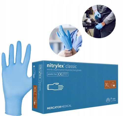 rękawice nitrylowe 100 sztuk / niebieskie / rozmiar: 10 - xl / nitrylex na Arena.pl