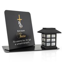 Lampion Znicz Solarny na Grób z Dedykacją na Dzień Ojca dla Taty