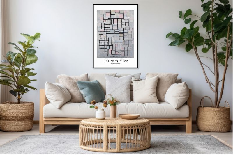 Obraz 40x60cm Design Composition 4, Mondrian Vintage do Salonu zdjęcie 5