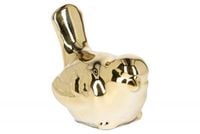 figurka ceramiczna ptaszek złoty 10 x 5,5 x 8cm  | dkc994-24