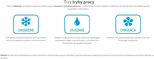 warmtec klimatyzator przenośny kp46w z wi-fi - dropshipping na Arena.pl