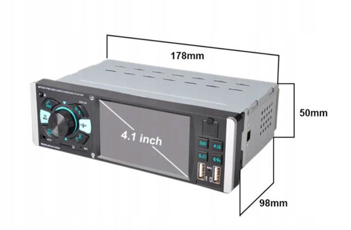 Radio Samochodowe 1DIN 4,1" BLUETOOTH USB AUX SD MIRROR LINK PILOT zdjęcie 2